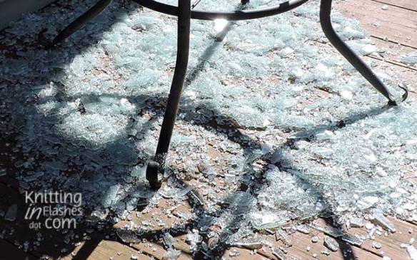 shattered glass tabletop