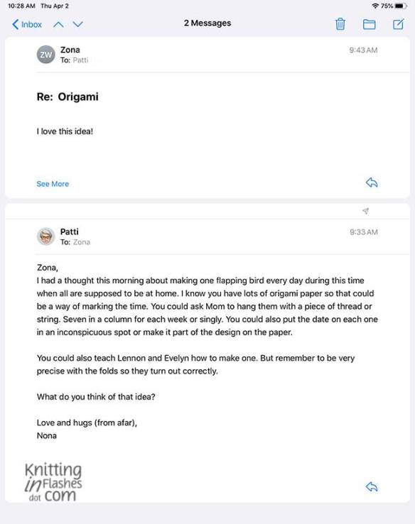 Email to granddaughter