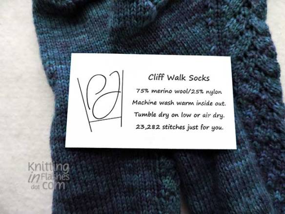 Stitch count and care instructions