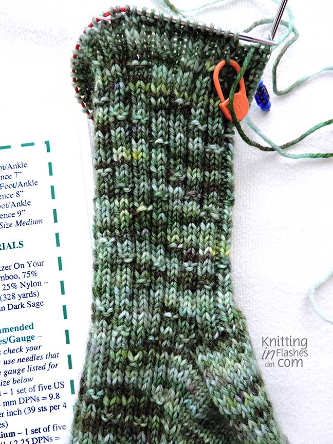 hand-dyed yarn, bamboo sock pattern